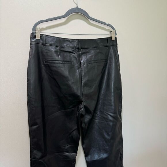 Aritzia Babaton Black Vegan Leather Pants sz 14 - Picture 6 of 6